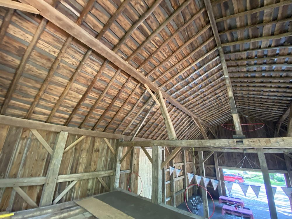Historic Troyer Lincoln Repurposed Barn Frame For Sale 12