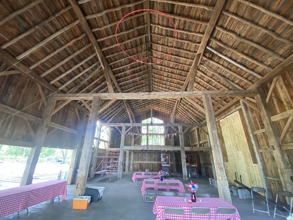 Historic Troyer Lincoln Repurposed Barn Frame For Sale 16