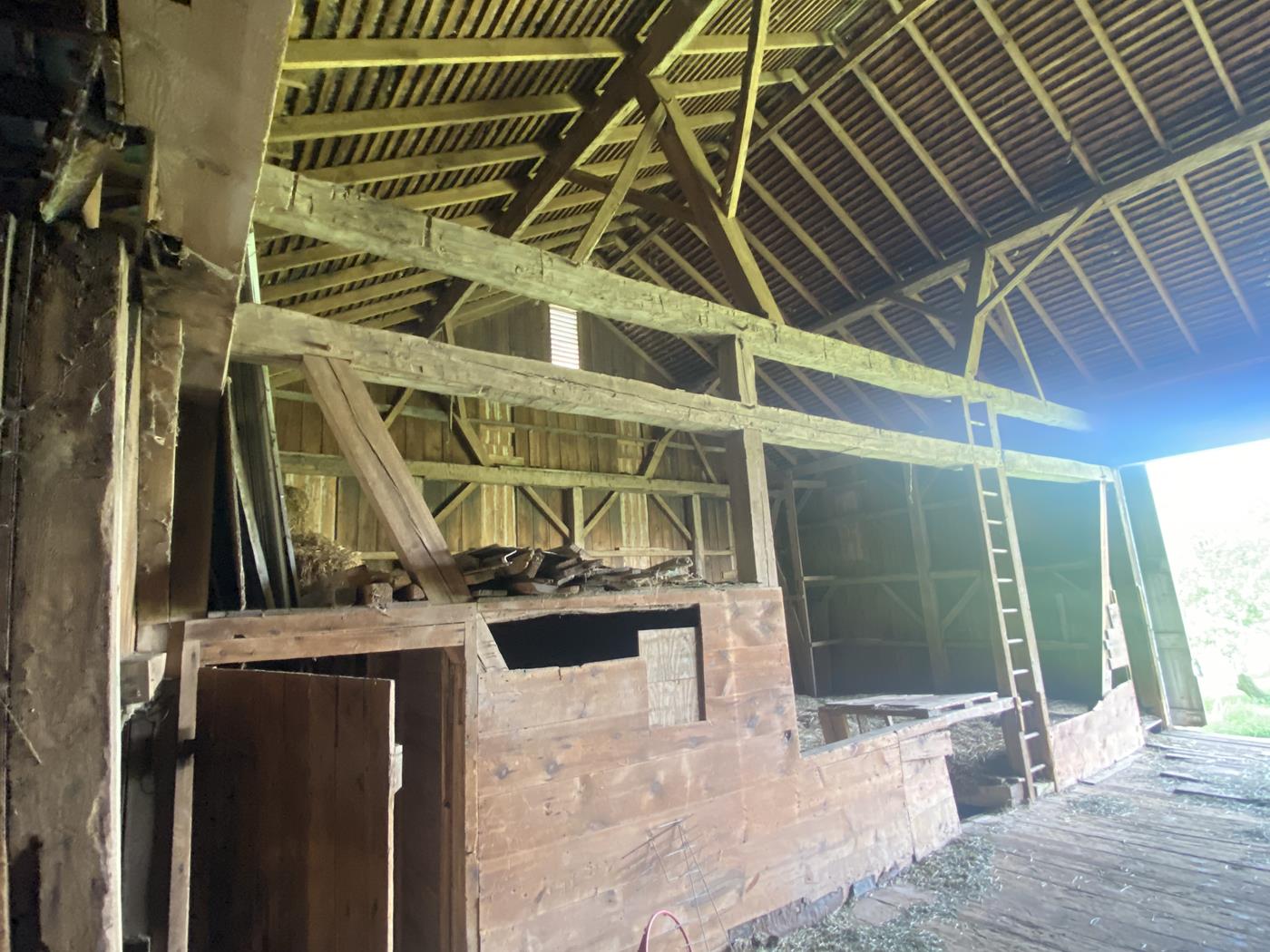 https://www.ohiovalleybarnsalvage.com/images/Marlatt Historic Ohio Barn Frame For Sale - Your Source For Hand-Hewn Two-Sided Sleepers